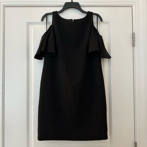 Cynthia Rowley Black Cold Shoulder Knee Length Dress